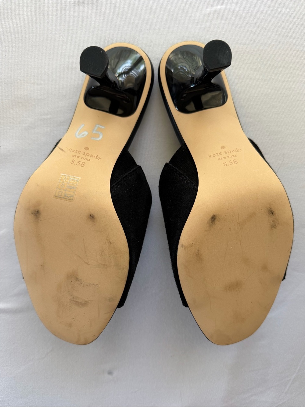 kate spade Black Suede Open-Toe Heels (NEW W/O TAGS) - Picture 4 of 5